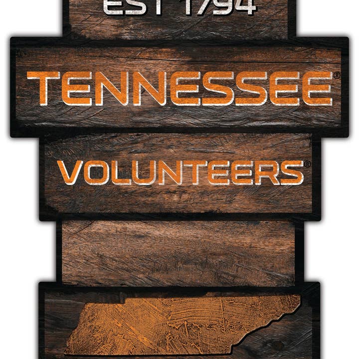Targa in legno Tennessee Celebration Stack 24" per la vendita all'ingrosso da parte di Fan Creations