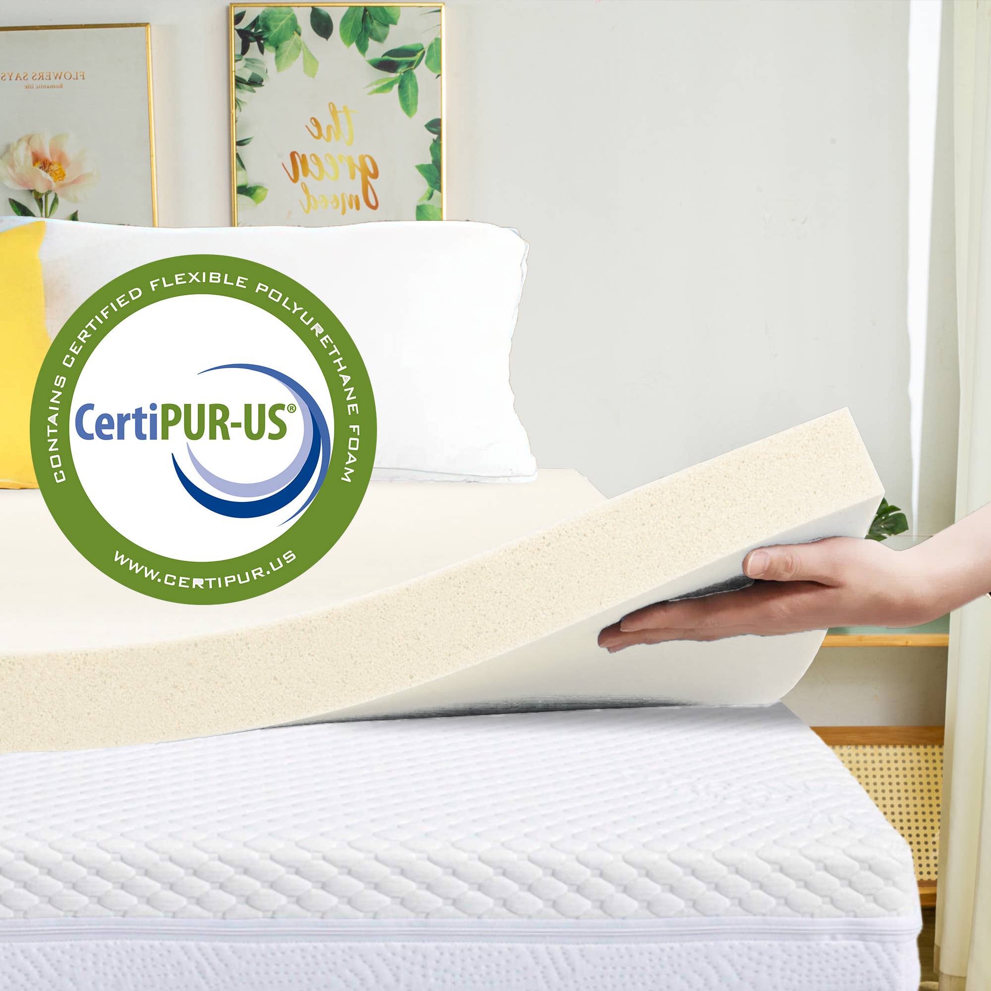 Beige 3-Inch Copper-Infused Memory Foam Mattress Toppers for wholesale on Faire5