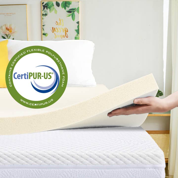 Beige 3-Inch Copper-Infused Memory Foam Mattress Toppers for wholesale on Faire5