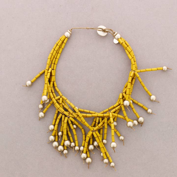 Sonata - Wholesale Snap Jewelry - Choker Resin Tubes Beads Metal Finish7