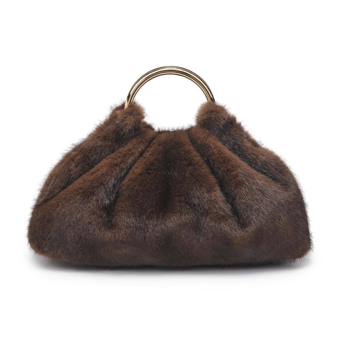 MiMi Wholesale - Wholesale Clutch Bag - Women's - 28823F Faux Fur Clutch Bag With Ring Handle7