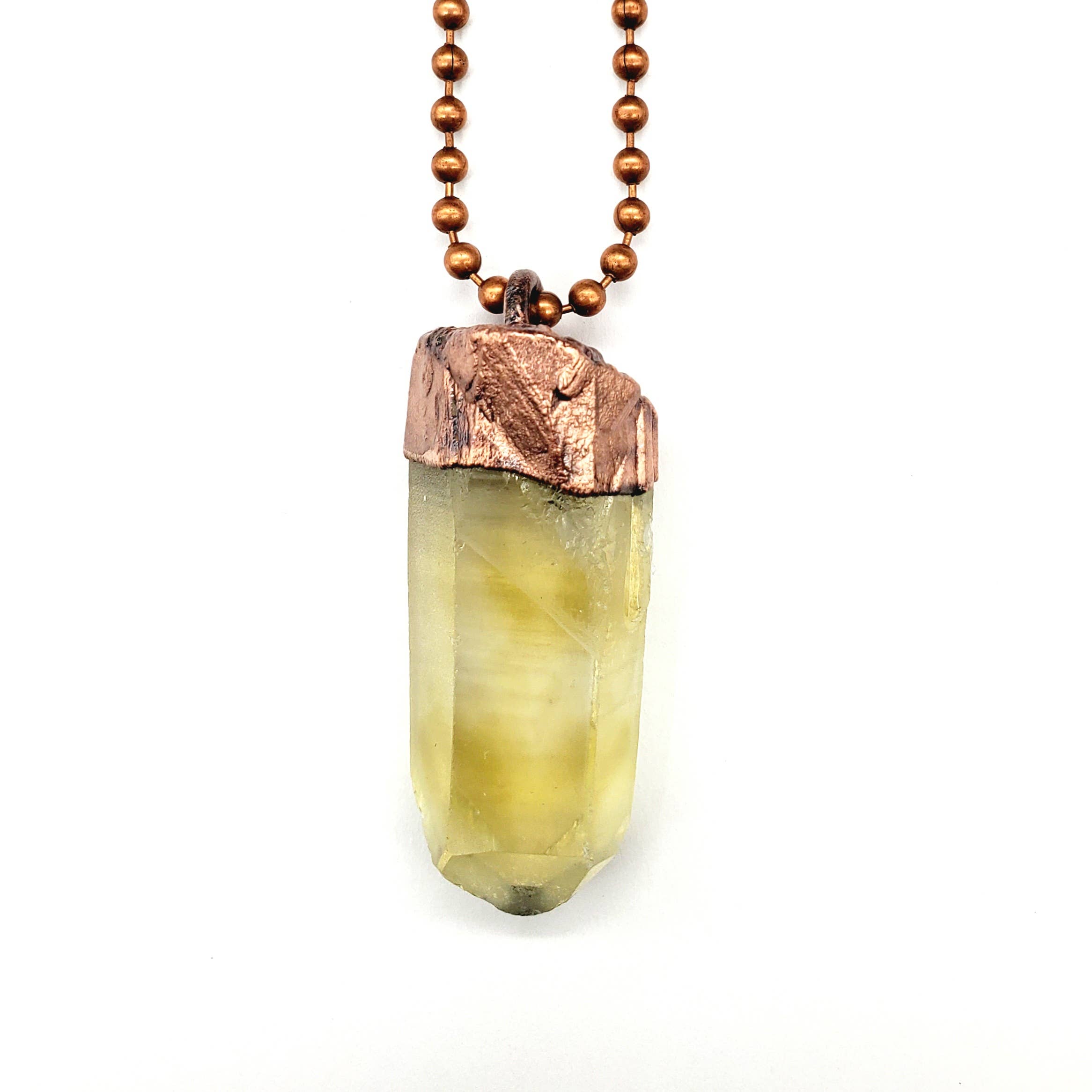 MergingMetals - Wholesale Pendant/Charm Necklace - Citrine Lemurian Quartz Necklace / Ball Chain2