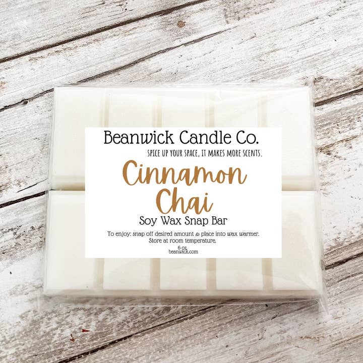 1 pakje (2 repen) CINNAMON CHAI Soy Wax Melts Unique Gifts voor wholesale door Beanwick Candle Co.