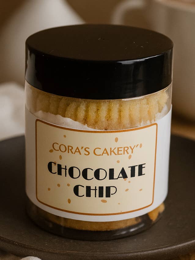 Chokoladechipkageglas for engroshandel hos Cora’s Cakery