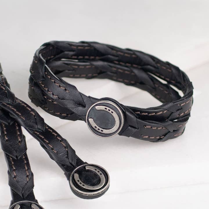 Rialto - Dubbelvirad Hästsko Snap-armband i Tenn för wholesale av URBAN-EQUESTRIAN