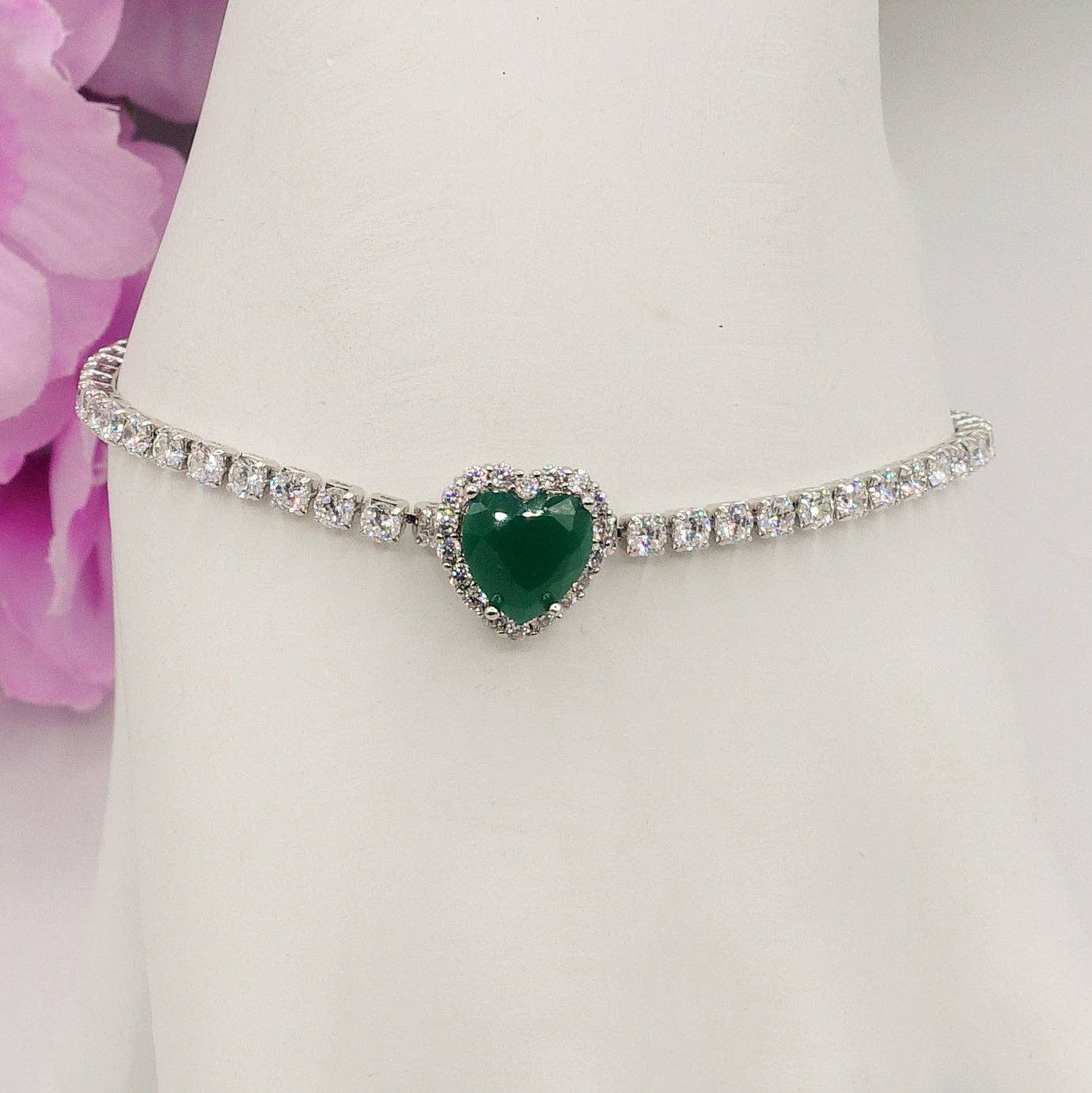 Daemon srls - Vendita all'ingrosso Bracciali tennis - DIANA ~Chunky~ Bracciale tennis con cuore in zirconi cubici6