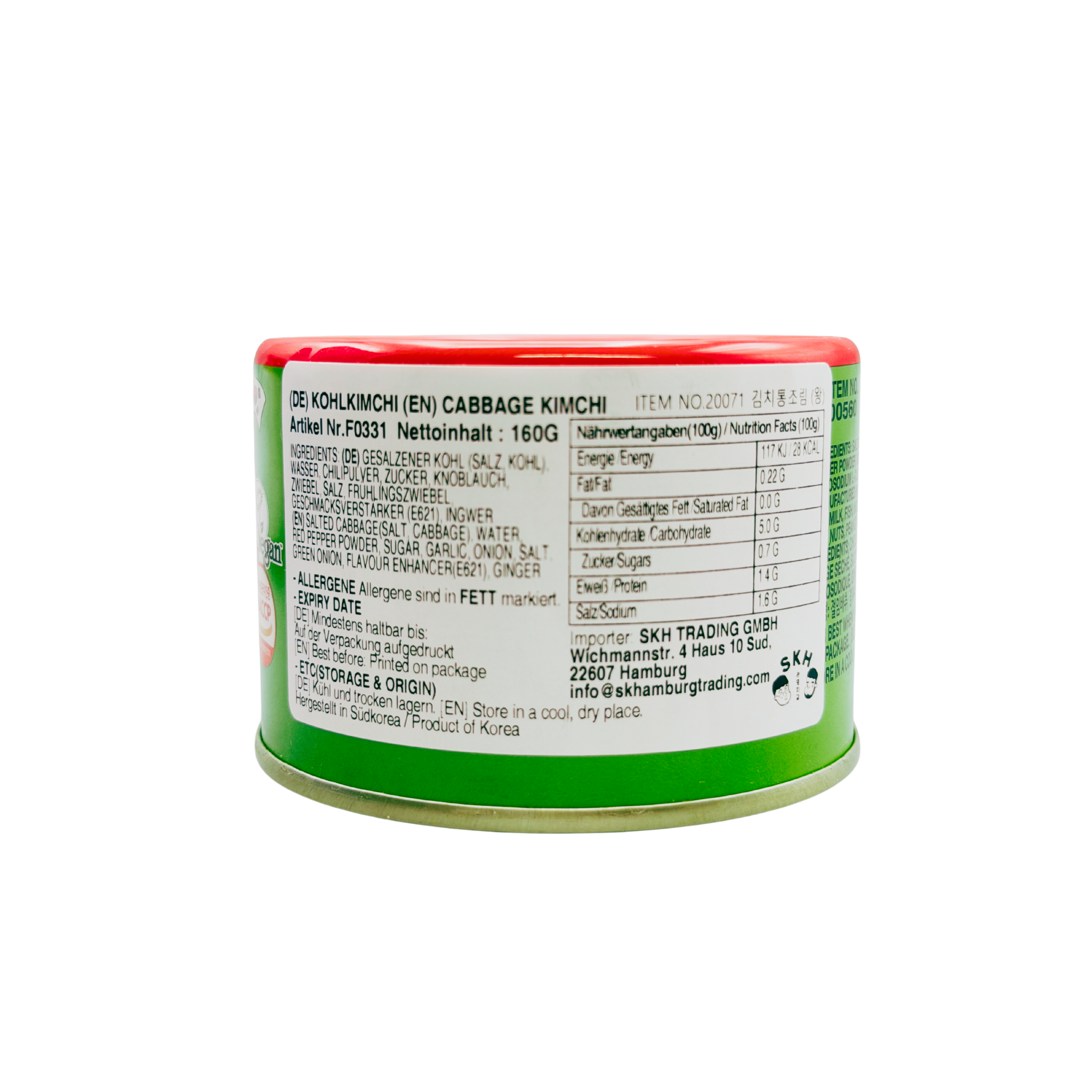 utoppa GmbH - Wholesale Pickled Vegetables - Wang Kimchi (Can) 160g2