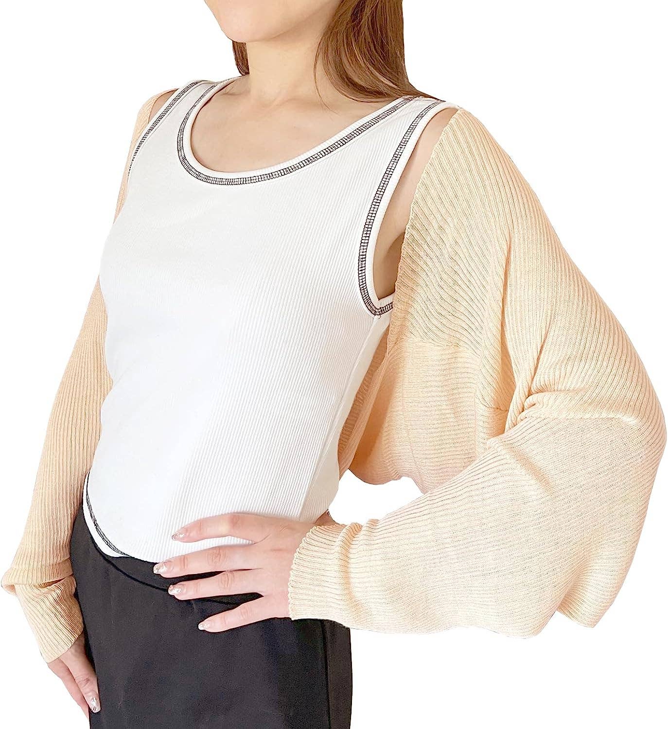Fennco Styles – Engroshandel Cardigan - Dame – Ribstrikket cardigan bolero shrug6