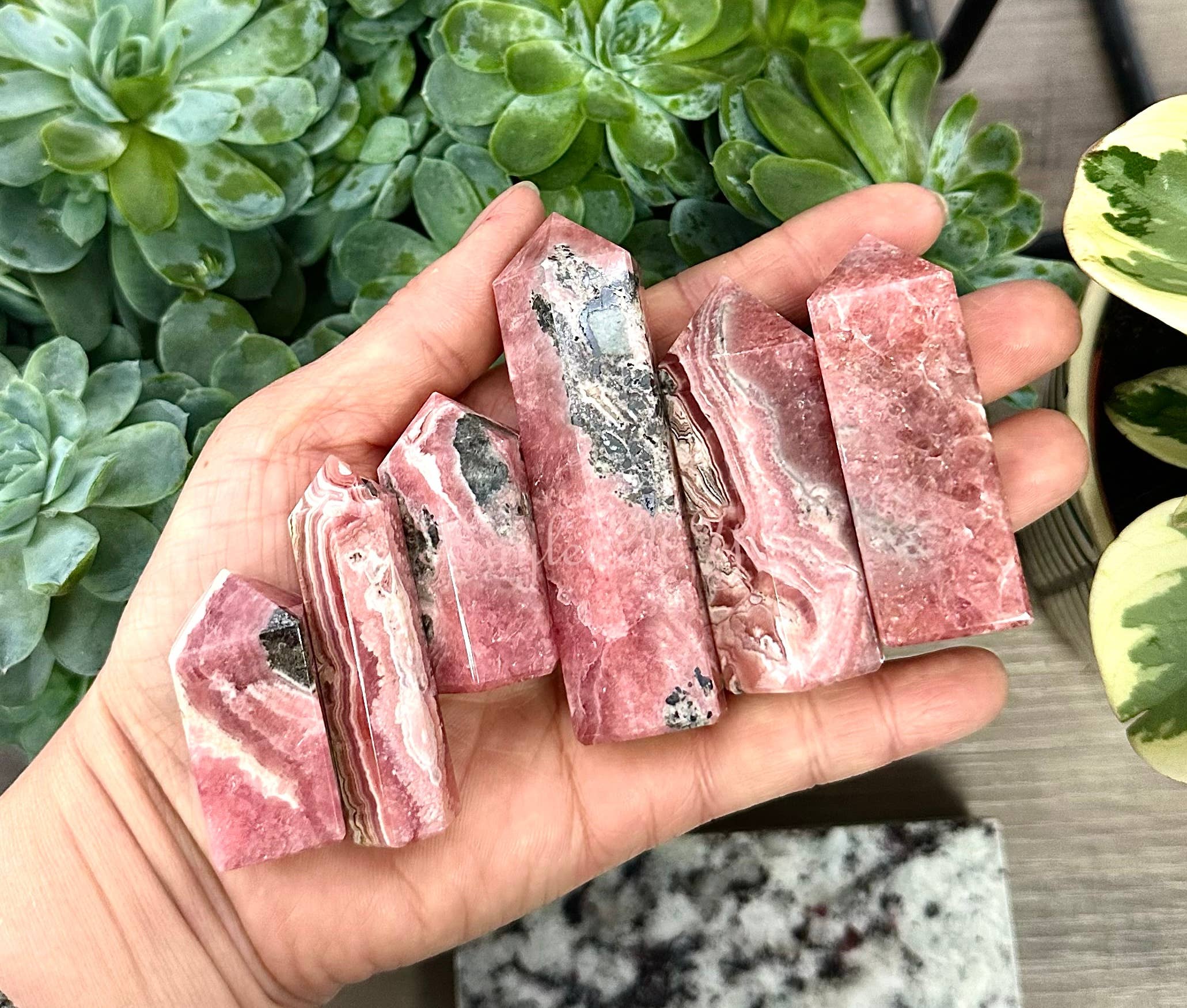 KayleeNYC - Wholesale Spiritual Stone/Crystal - 1 lb Natural Rhodochrosite Obelisk Point Crystal Tower5