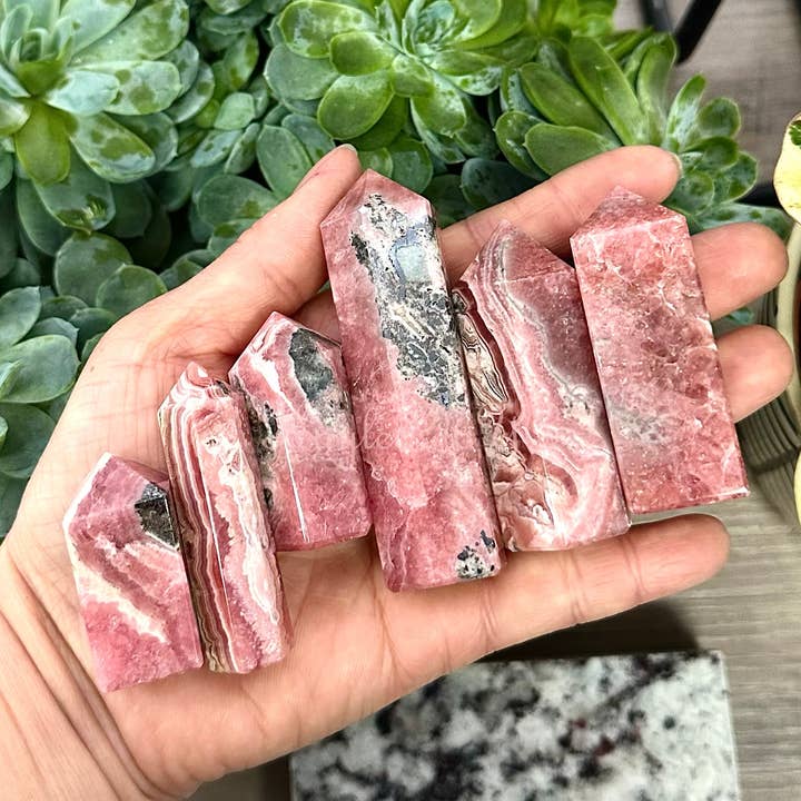 KayleeNYC - Wholesale Spiritual Stone/Crystal - 1 lb Natural Rhodochrosite Obelisk Point Crystal Tower5