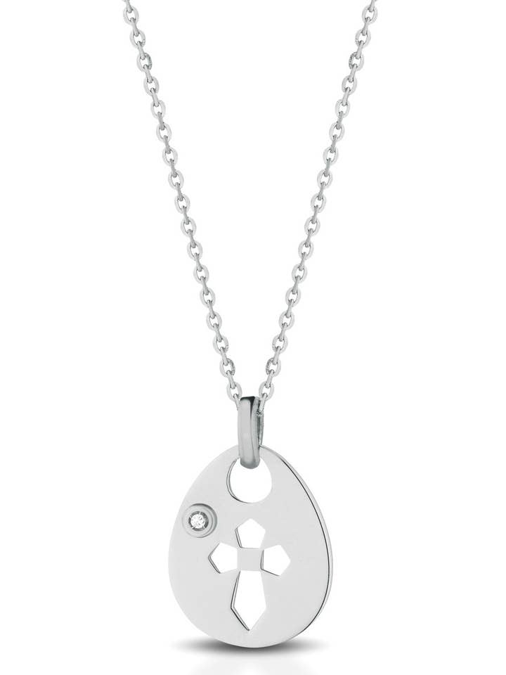 COLLAR COLGANTE CRUZ CALADO para venta al por mayor de Melissa jewels