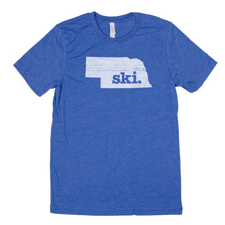 ski. Men's Unisex T-Shirt - Nebraska for wholesale by Home State Apparel