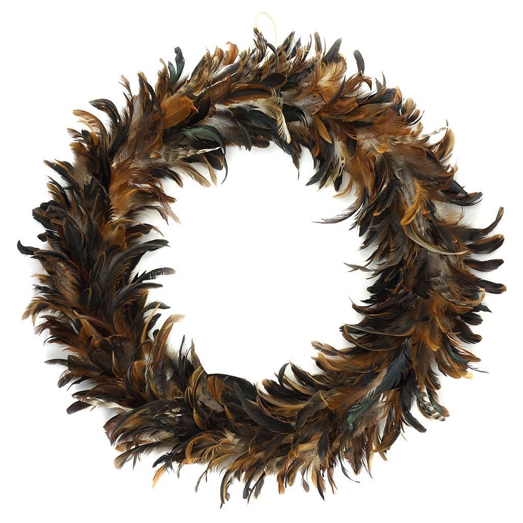 Zucker Feather Products - Wholesale Feathers - Schlappen Feather Wreath - Natural2