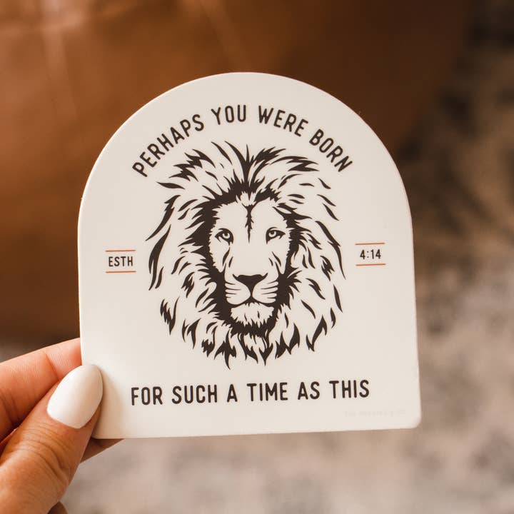 The Anastasia Co - Wholesale Sticker - For Such a Time as This Esther Lion Sticker - Ivory3