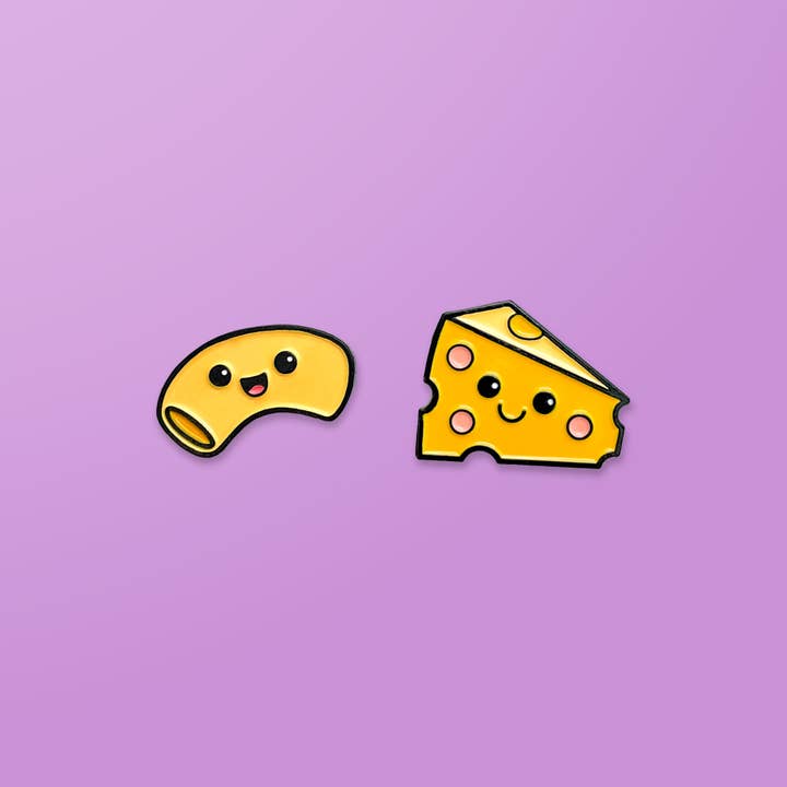 Conjunto de alfinetes de esmalte Mac & Cheese por atacado de Pals & Co.