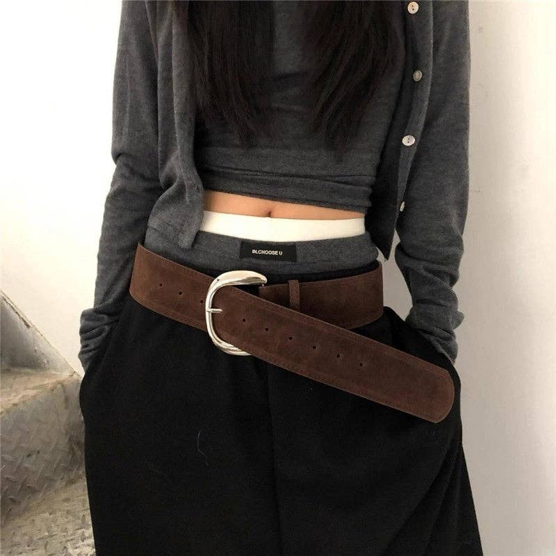 FurDecoration - Wholesale Belt - Women's - Fashion Matte Wide Edge Belt1