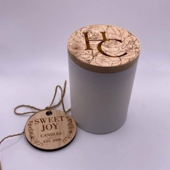 Custom White Matte Jar Candle With Lid for wholesale by Sweet Joy Candles