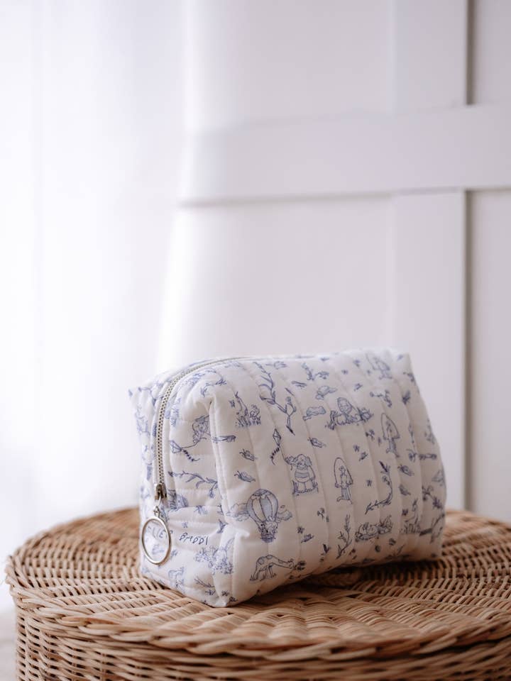 Pochette à couches - Toile De Jouy/Bleu pour la vente par Atelier Babbi