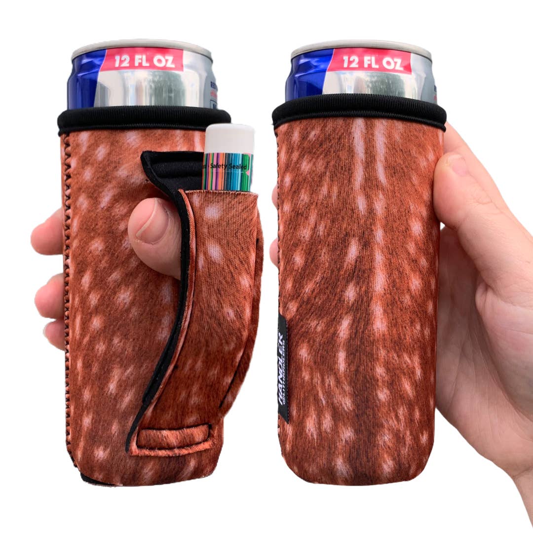 Drink Handlers - Wholesale Drink Huggers & Koozies - Deer Hide 12oz Slim Can Handler™