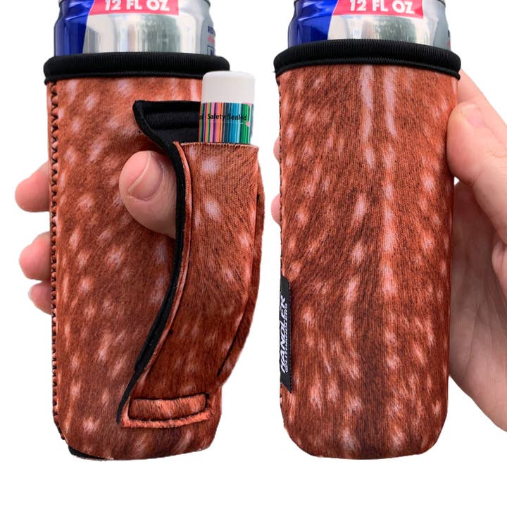 Drink Handlers - Wholesale Drink Huggers & Koozies - Deer Hide 12oz Slim Can Handler™0