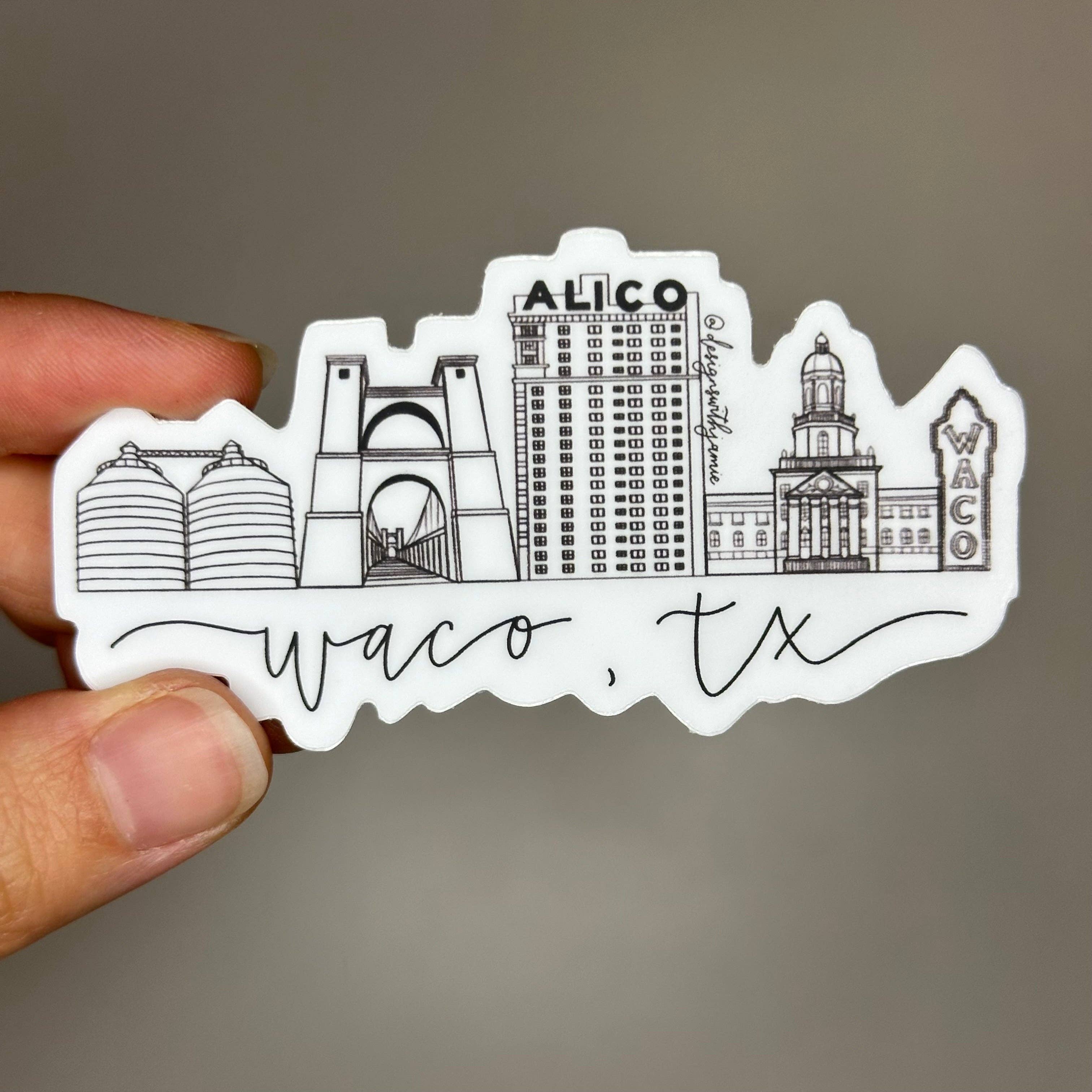 Designs with Jamie - Wholesale Sticker - Waco Skyline Sticker1