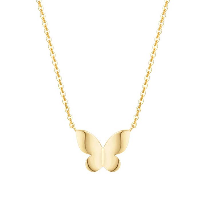 "Dreamy Butterfly" 14K Yellow Gold Necklace for wholesale by Fanci Me Jewelry