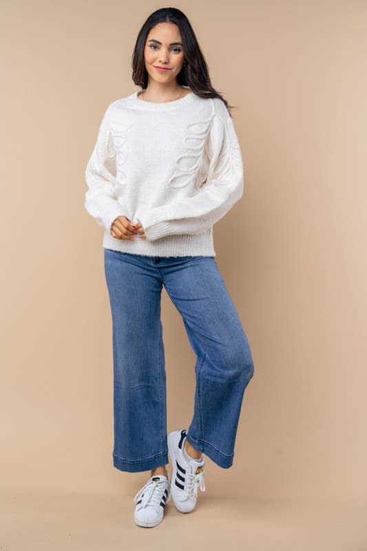 White Birch - Wholesale Knit Sweater - Women's - T10635 Long Sleeve Solid Knit Sweater9