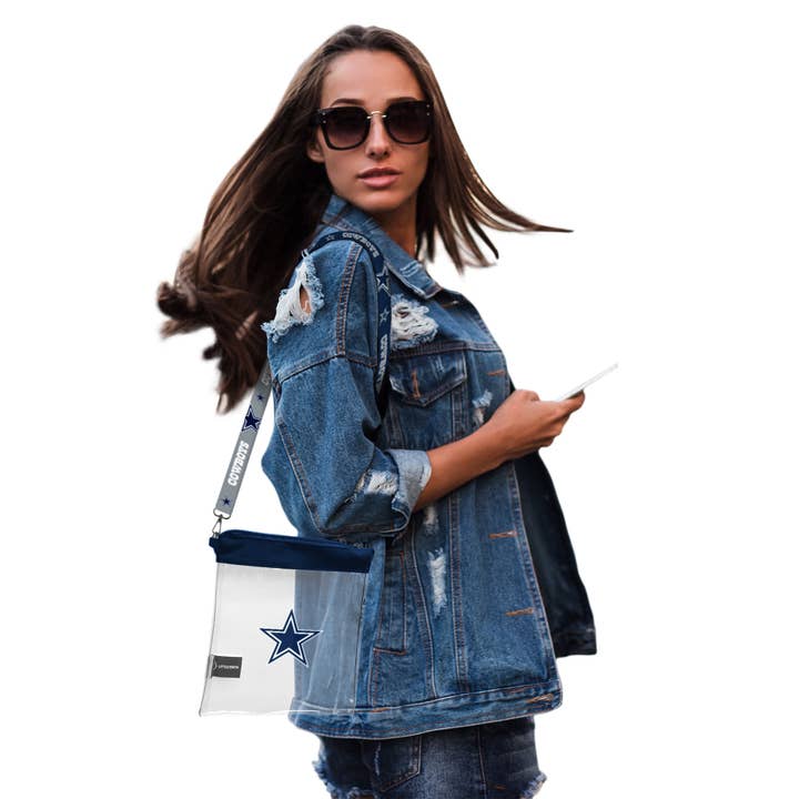 Little Earth Productions - Wholesale Purse/Bag Accessory - Unisex - NFL Dallas Cowboys Clear Pattern Strap Bag