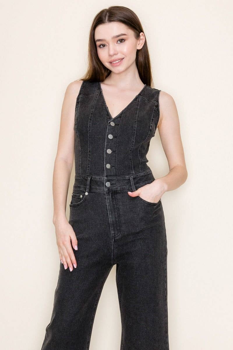 White Birch - Wholesale Jumpsuit - Women's - JP50277 Short Sleeve Solid Knit Jumpsuit0