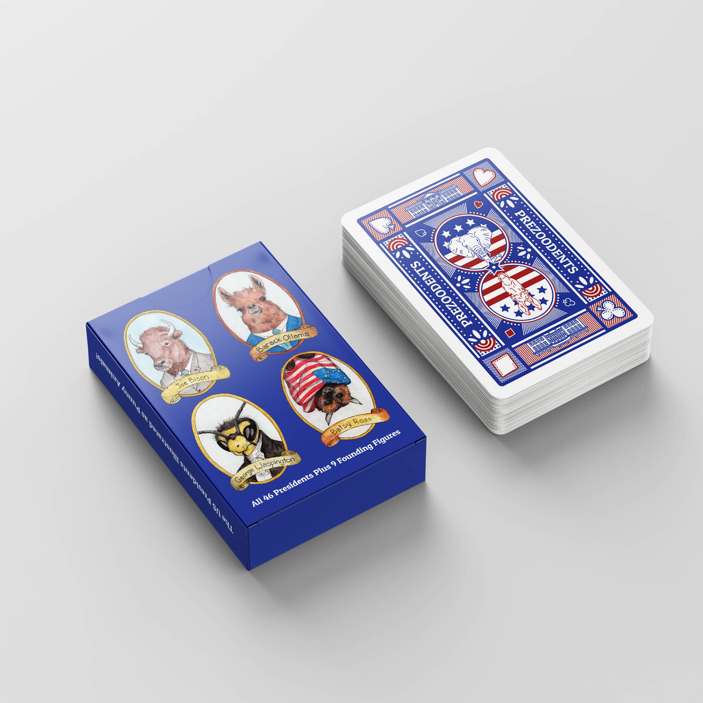 Ah Ha Brands - Wholesale Playing Cards - PreZOOdents Punny Animal President Playing Cards6