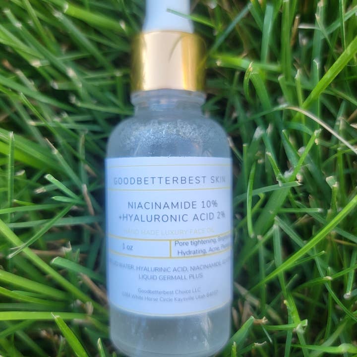 gbb Goodbetterbest Skin – wholesale Ansiktsserum/-koncentrat – Niacinamid 10% +Hyaluronsyra i det fermenterade risvattenserumet för poråtdragning, ljusare, återfuktande, akne, fyllande 1oz