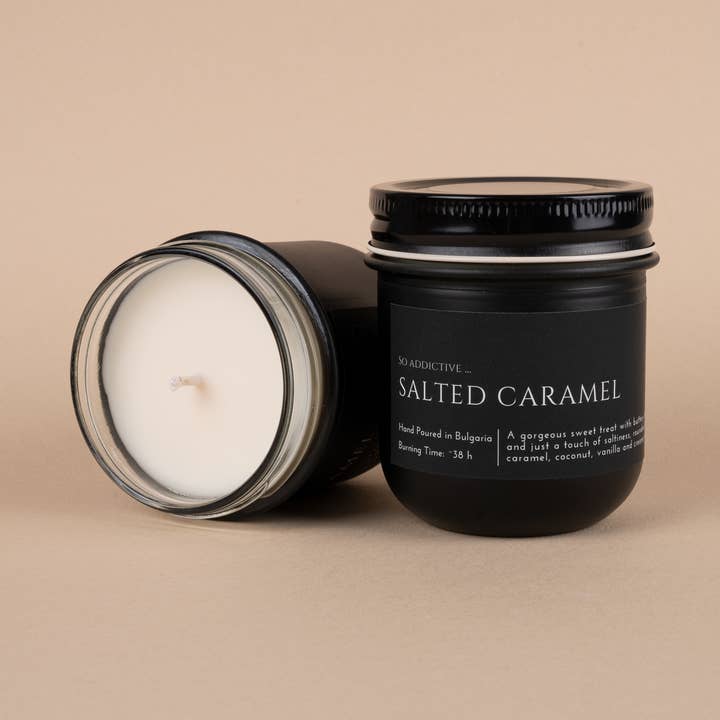Salted Caramel Soy Candle for wholesale by Glim & Glam