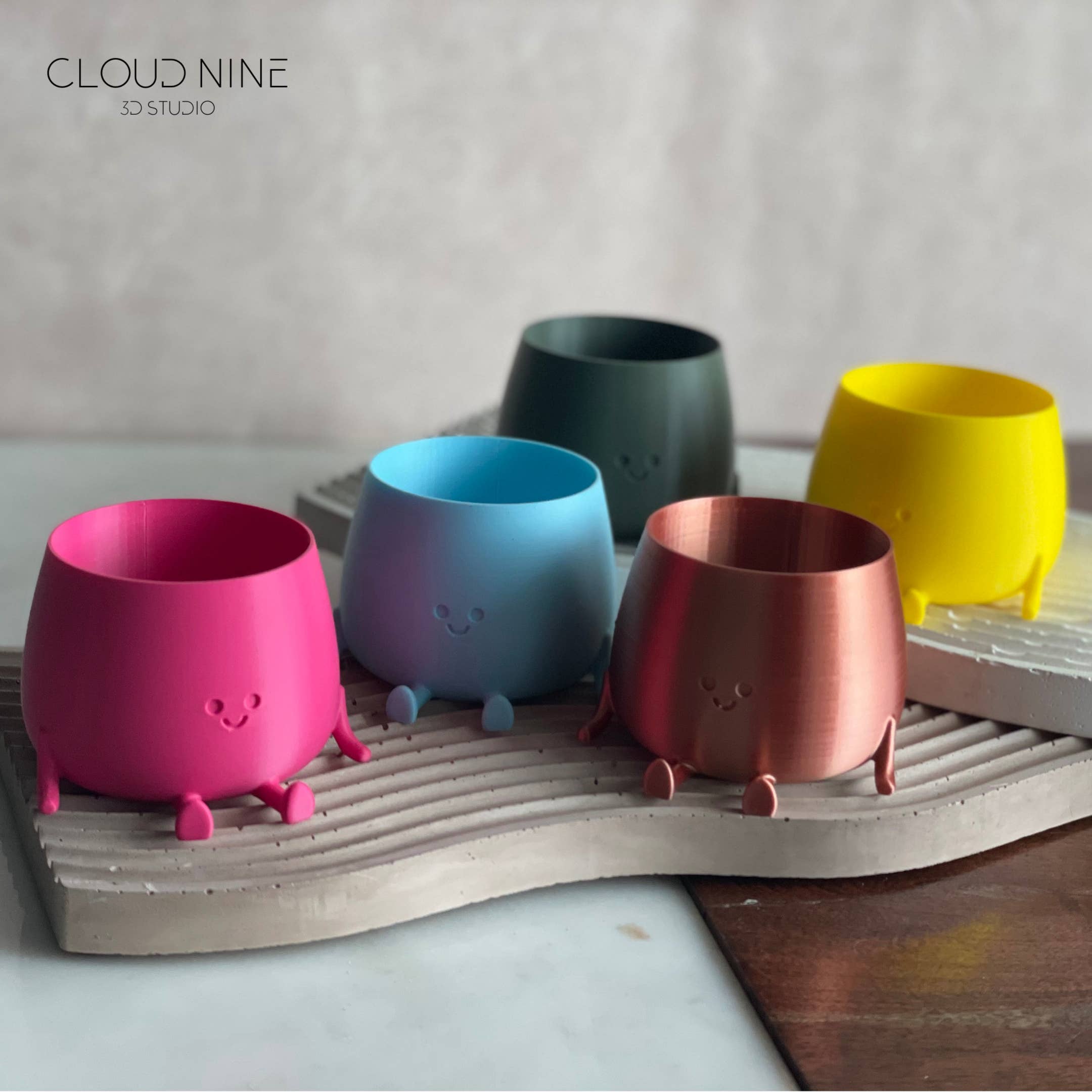 Cloud Nine 3d Studio - Wholesale Plant Pot - Happy Face Planter, Happy Planter, Plant Pot2