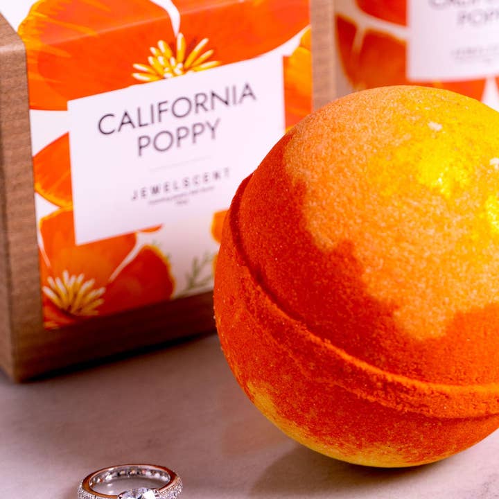 JewelScent - Wholesale Bath Bomb/Fizz - California Poppy 10oz Jewelry Bath Bomb
