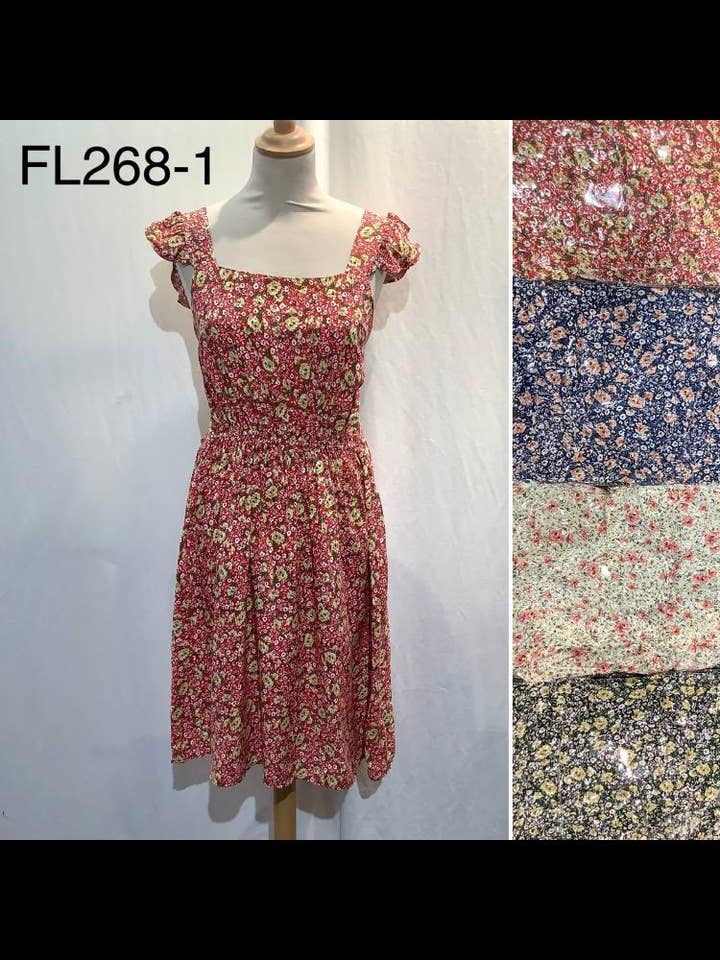 ROT BLAU WEISS SCHWARZ Trägerloses Midikleid mit Rüschen FL268,1 für den Großhandel auf Faire3