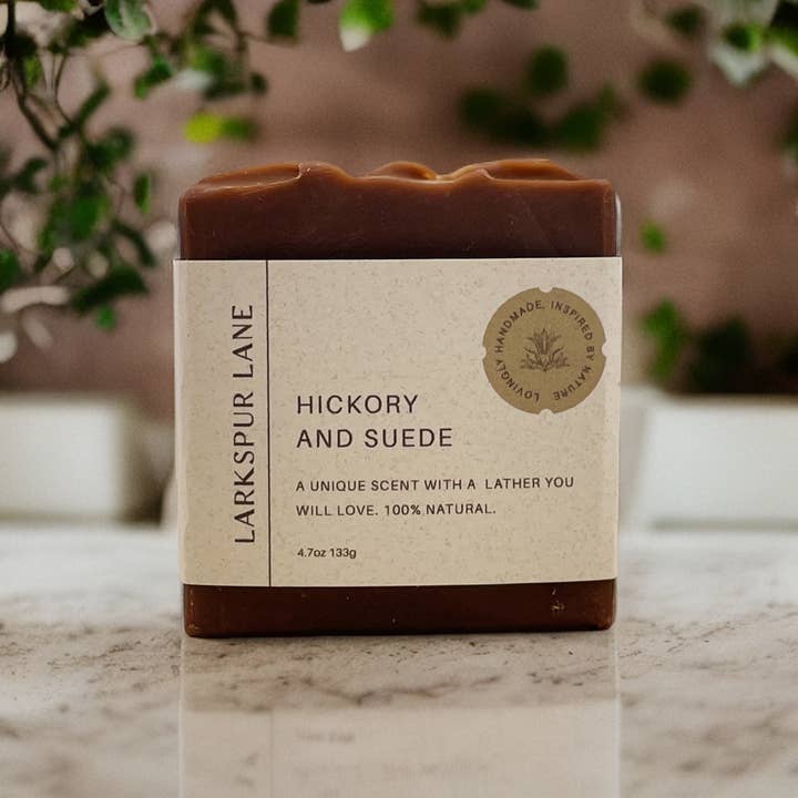 Larkspur Lane Soaps & Sundries LLC - Wholesale Bar Soap - Men's - Hickory & Suede Soap1