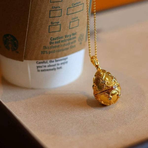 LanLivia – Engroshandel Halskæde med medaljon – LanLivia ægte rubin-kongevært guld æg-vedhæng med medaljon1