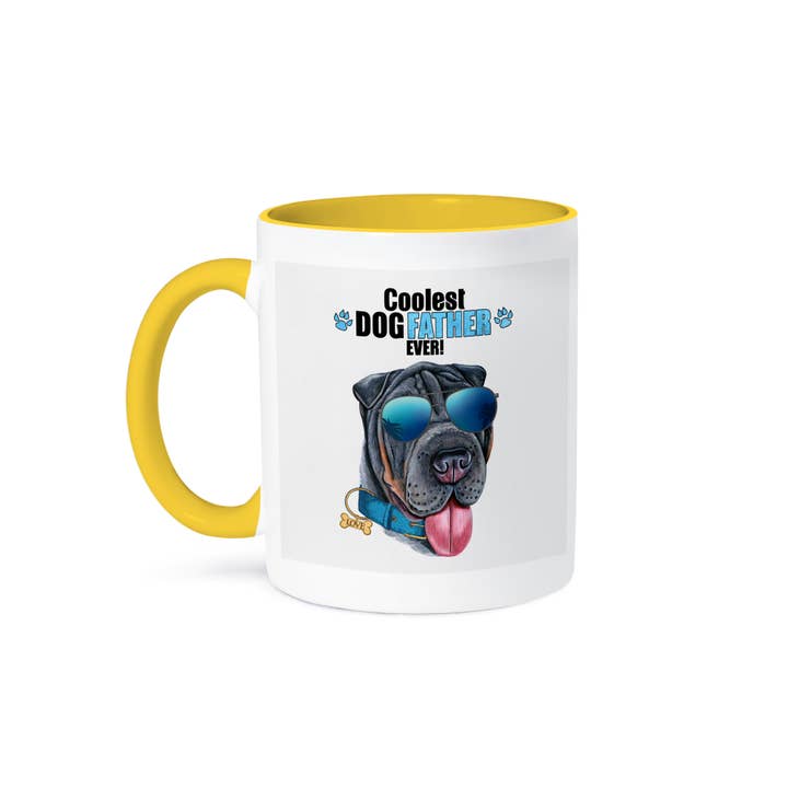3dRose - Wholesale Coffee Mug - 3dRose, A Black Shar Pei Dog in Sunglasses to Celebrate a Cool Dad Fathers Day, Mug