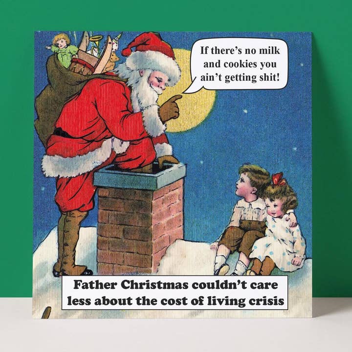 COST OF LIVING - CHRISTMAS CARD for wholesale by Pack a Punch Designs