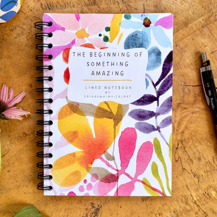 A5 Handmade Illustrated Notebook – Whimsical Lined Journal for wholesale by Erika's Whimsical Art