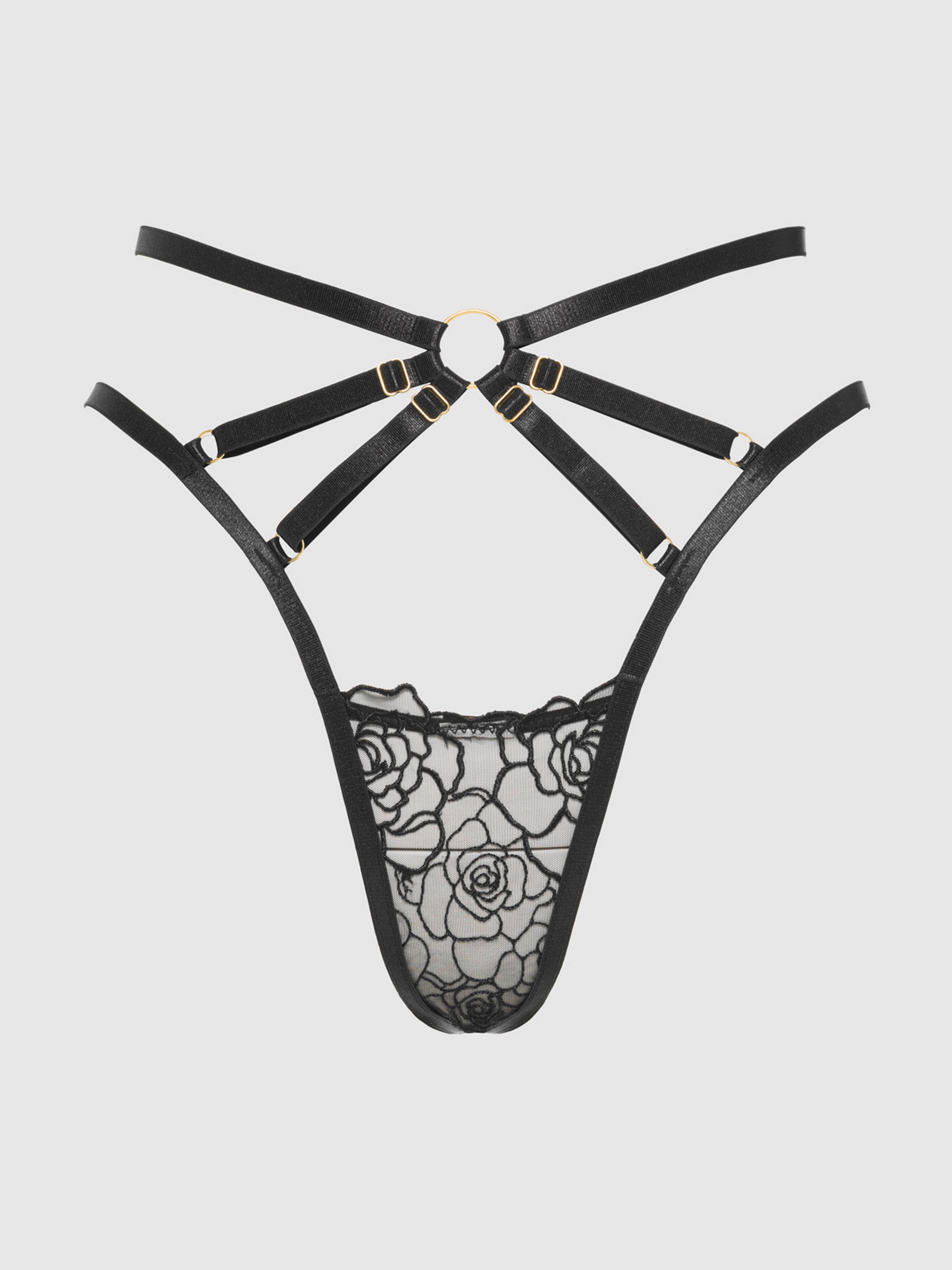 House of Desire - Wholesale Underwear - Women's - ROSALIE EMBROIDERED LACE STRAPPY BACKLESS TANGA7