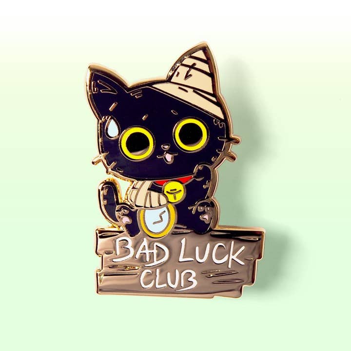 Flair Fighter – wholesale Lapel pin/button – Bad Luck Club Black Cat Enamel Pin, father's day gift7