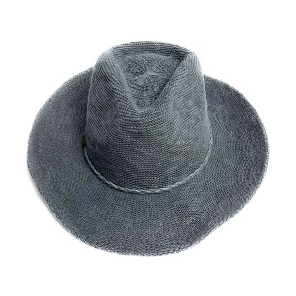 Shihreen Inc - Wholesale Fedora - Women's - 24S-0416 Cotton Blend Fedora Cowboy Brim Hat2
