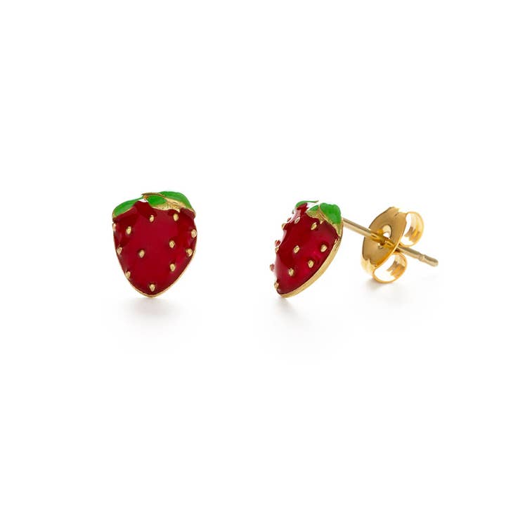 Amano Studio - Wholesale Stud/Post Earrings - Strawberry Stud Earrings