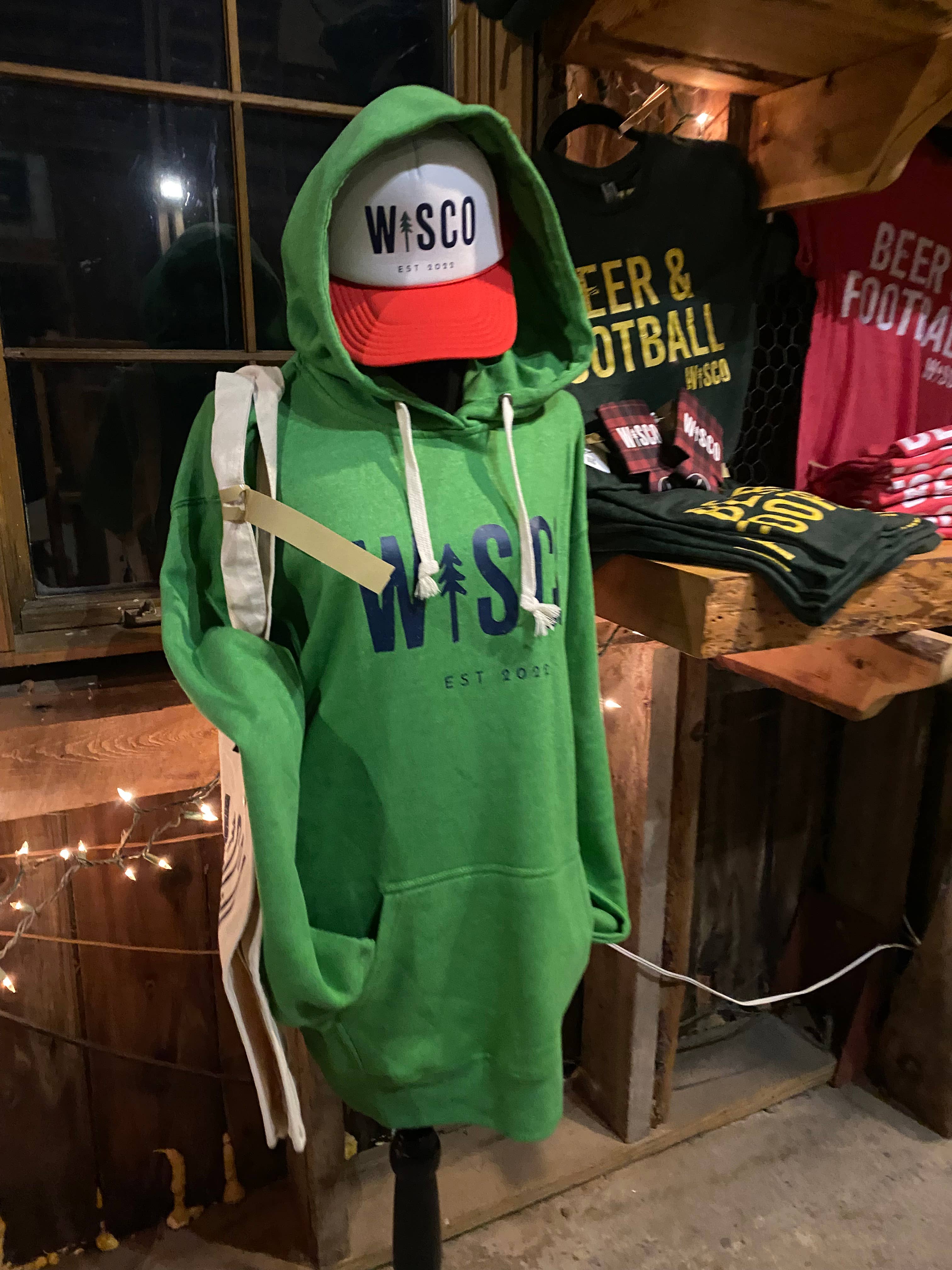 Wisco Clothing Co. - Wholesale Hoodie - Unisex - WISCO Green Navy Unisex Hooded Sweatshirt9