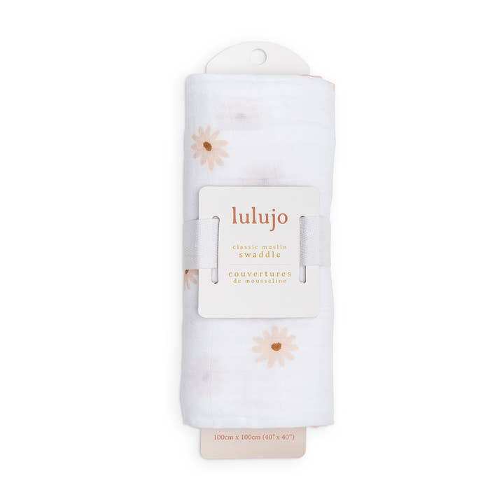 Lulujo - Wholesale Swaddle - Baby - Muslin Cotton Swaddle Blanket - Large - Daisies