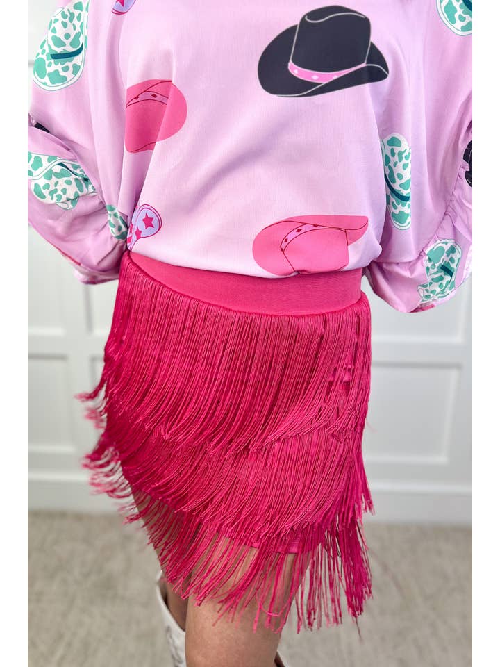 Pink Signature Moves Fringe Skort for wholesale on Faire13