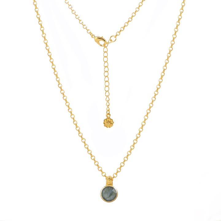 Charis Gold Round Gemstone Necklace Labradorite
Gift Box for wholesale by AZUNI London