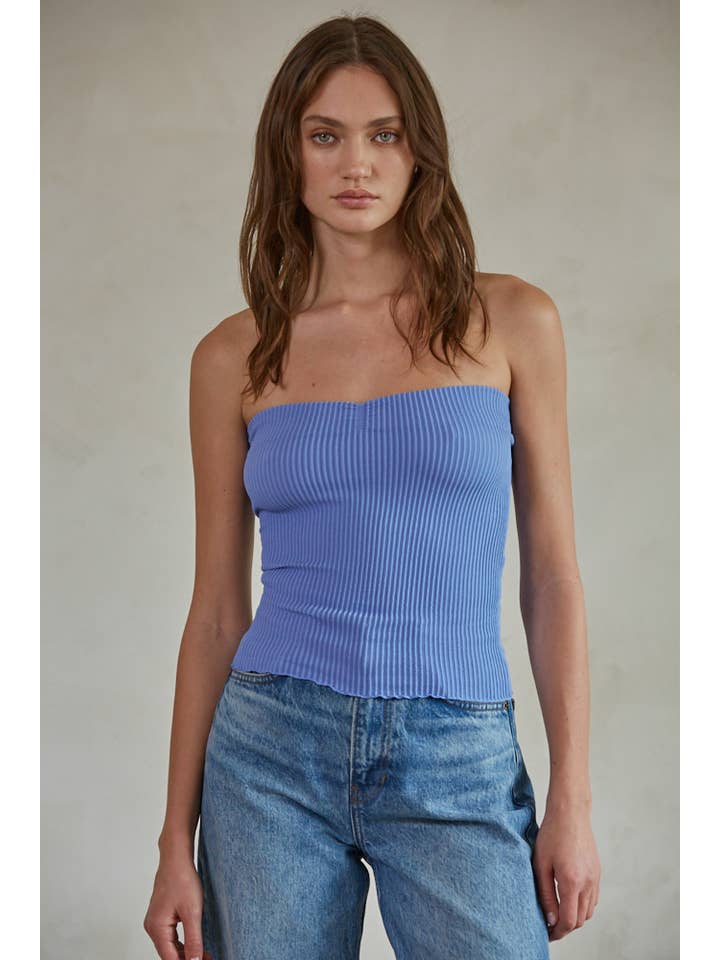By Together - Wholesale Bustier - Women's - S1188N | Sweetheart Neckline Seamless Ribbed Tube Top