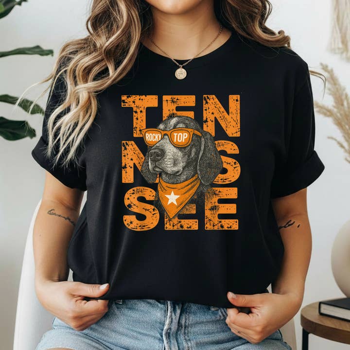 Tennessee Rocky Top Graphic Tee – Vols Smokey Tee for wholesale by Pressed in Chaos